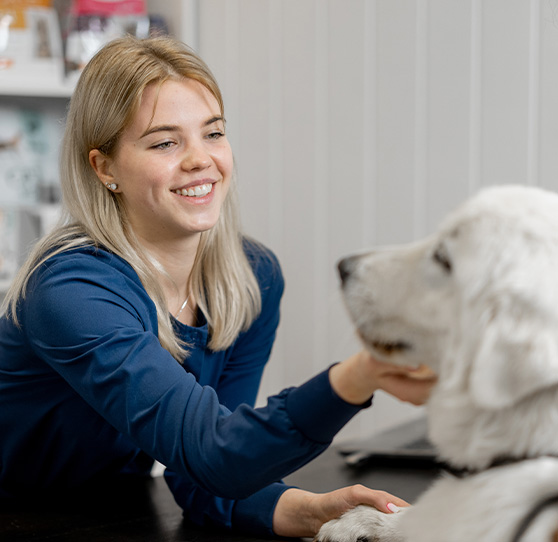 Frau mit Hund